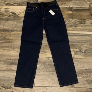 Express Dark Blue Straight Leg Jeans